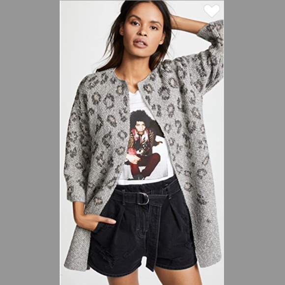 cupcakes and cashmere grey leopard intarsia cardigan - Picture 3 of 11